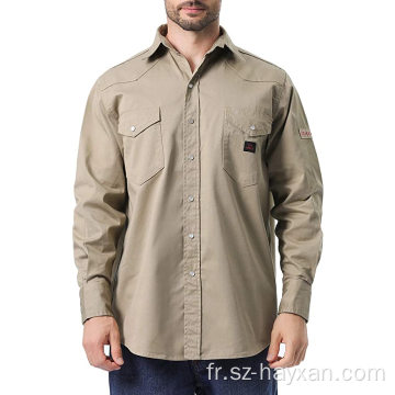 FR Work Shirt Chemises de travail à manches longues pour hommes